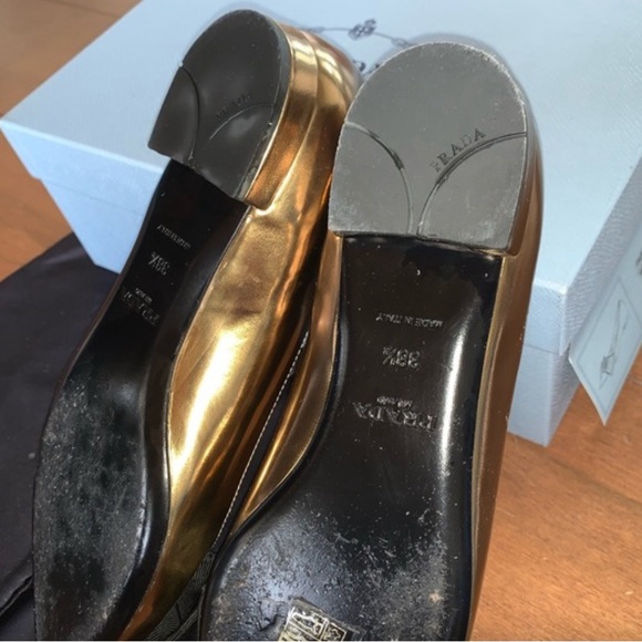 Prada bronze flats with bow - Picture 5 of 5
